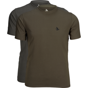 Seeland Outdoor 2-pack t-shirt | Raven/Pine green