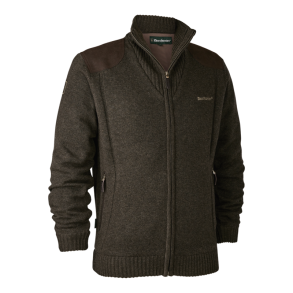 Deerhunter Carlisle Knit Cardigan med stormliner | Dark Elm
