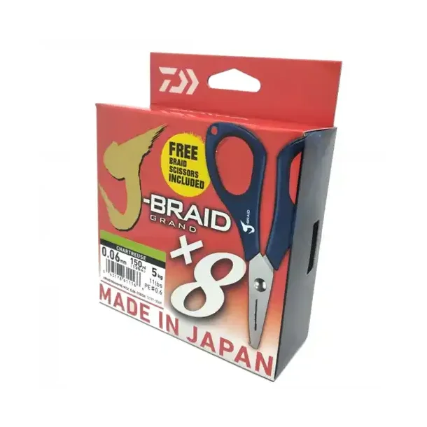 Daiwa J-BraidX8 Grand Fletline Dark green 135m inkl. Saks