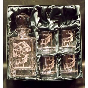 Karaffel med 4 glas, Hjort