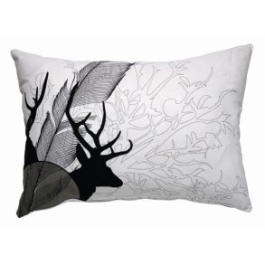 Pudebetrk i hvid med dyre illustrationer 40 x 60 cm