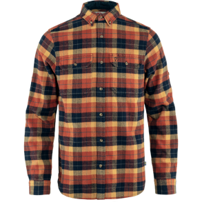Fjllrven Singi Heavy Flannel Skjorte Autumn Leaf-Dark Navy