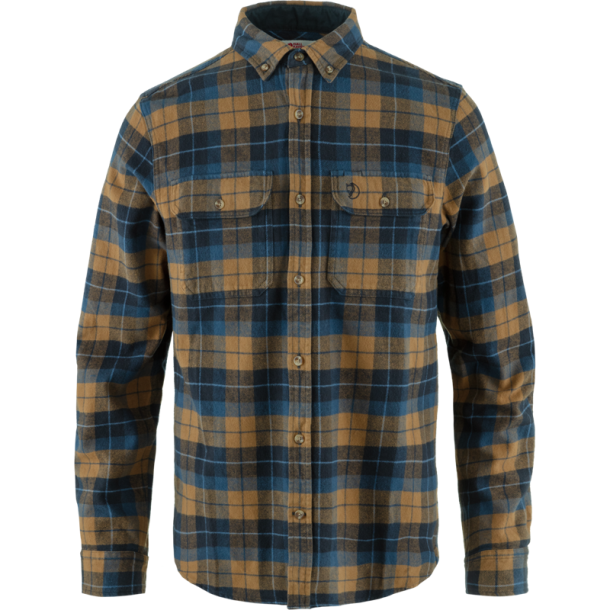 Singi Heavy Flannel Shirt M Color Dark Navy-Buckwheat Brown