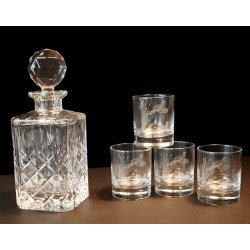 Karaffel med 4 glas, Fasan