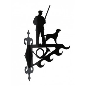 Vildtkrog Jger med Hund Sort Metal Stor